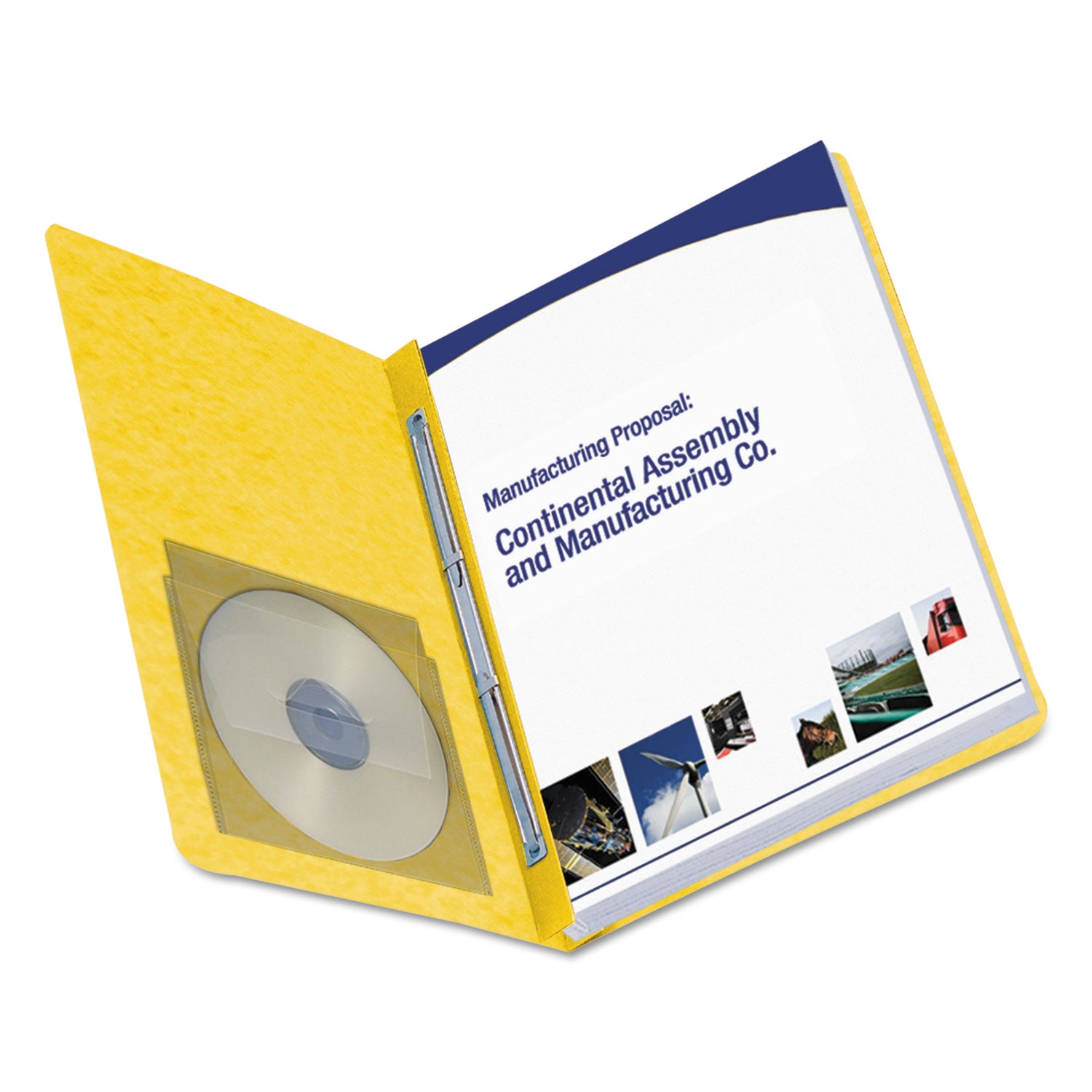 Smead Premium Pressboard Recycled Fastener Folder - 3" Folder Capacity - 8 1/2" x 11" - 3" Expansion - 1 Fastener(s) - 25 pt. - Pressboard - Yellow - Reinforced Hinge, Heavy Duty, Moisture Resistant, Stain Resistant - 100% Recycled - 1 Each