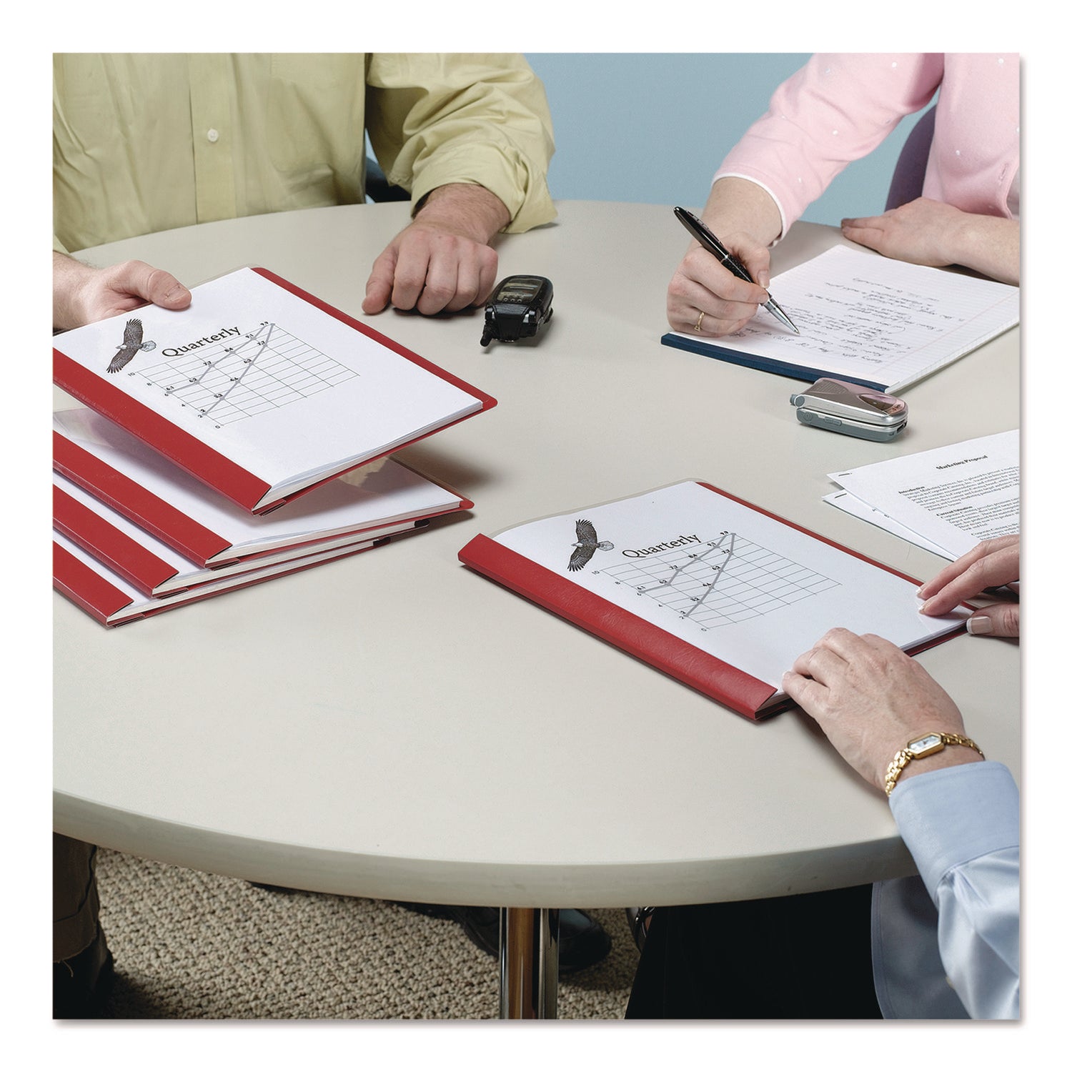Smead Letter Recycled Report Cover - 8 1/2" x 11" - 3 Fastener(s) - 1/2" for Folder - 12 pt. - Vinyl, Metal - Red - 50% Recycled - 25 / Box