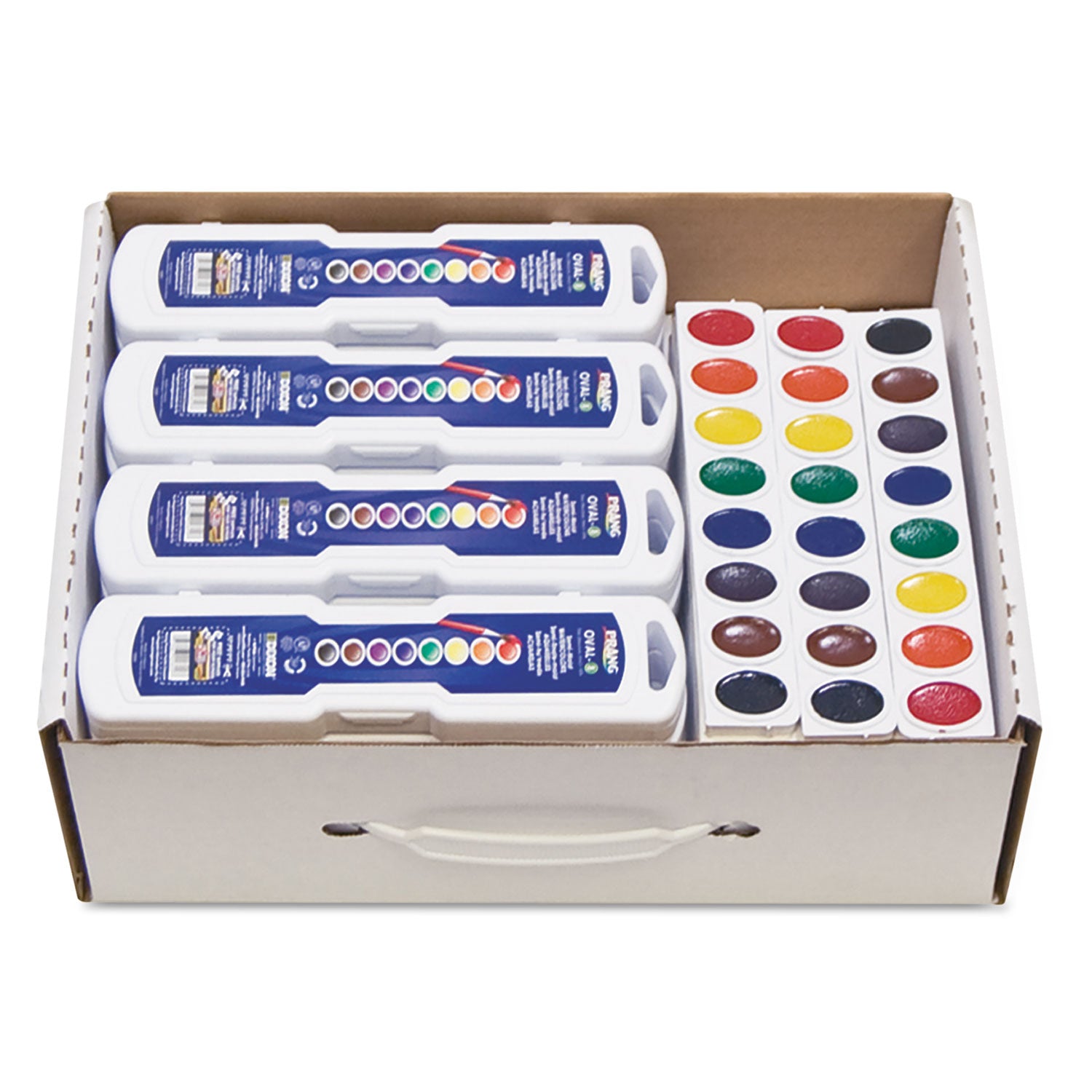 Oval Pan Watercolor Set Master Pack, 8 Assorted Colors, 36 Count
