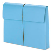 Smead Letter Recycled File Wallet - 8 1/2" x 11" - 2" Expansion - 1 Pocket(s) - 11 pt. - Blue - Elastic Closure, Heavy Duty, Flap - 10% Recycled - 10 / Box