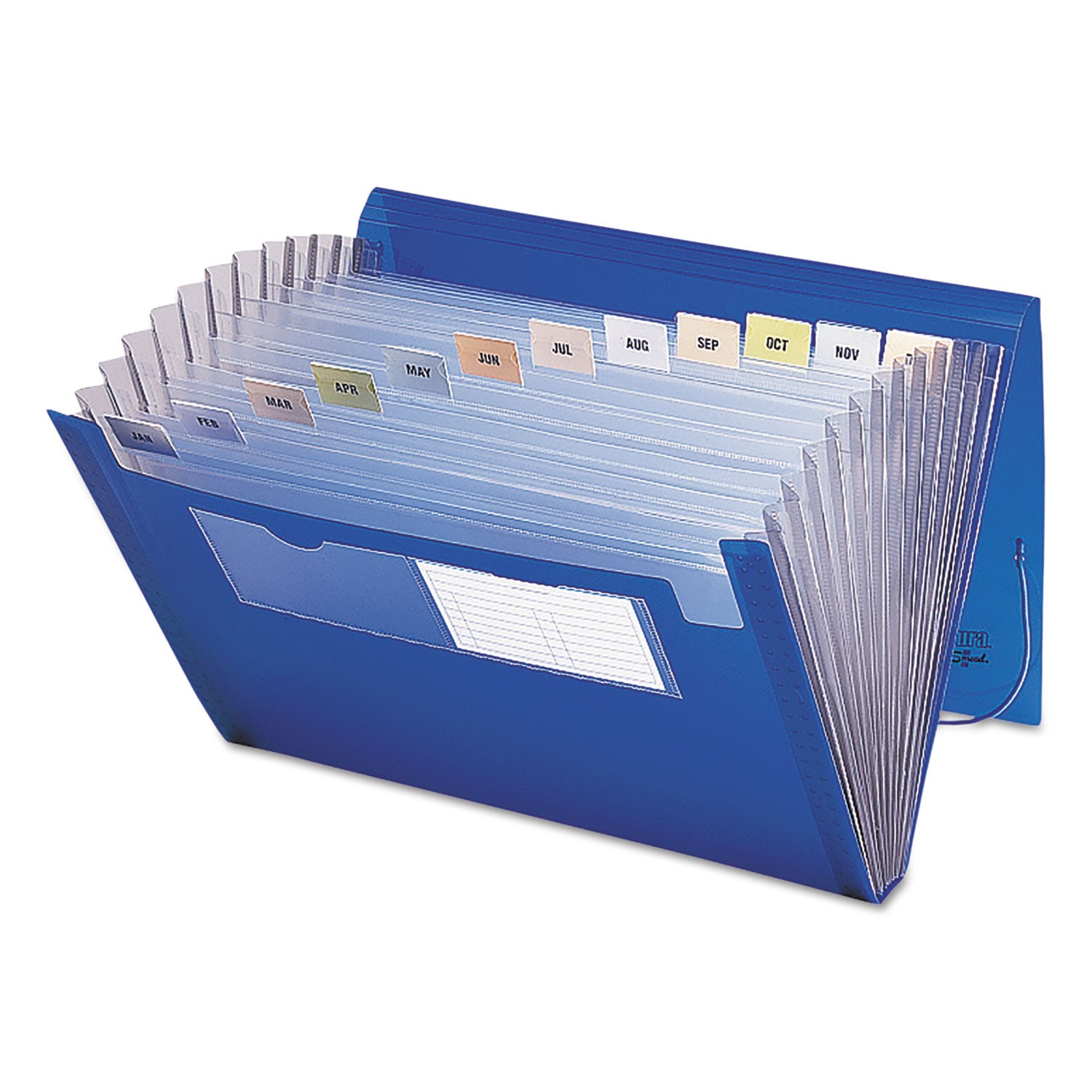 8 1/2" x 11" - 7/8" Expansion - 12 Pocket(s) - 12 Divider(s) - Polypropylene - Blue - 1 Each