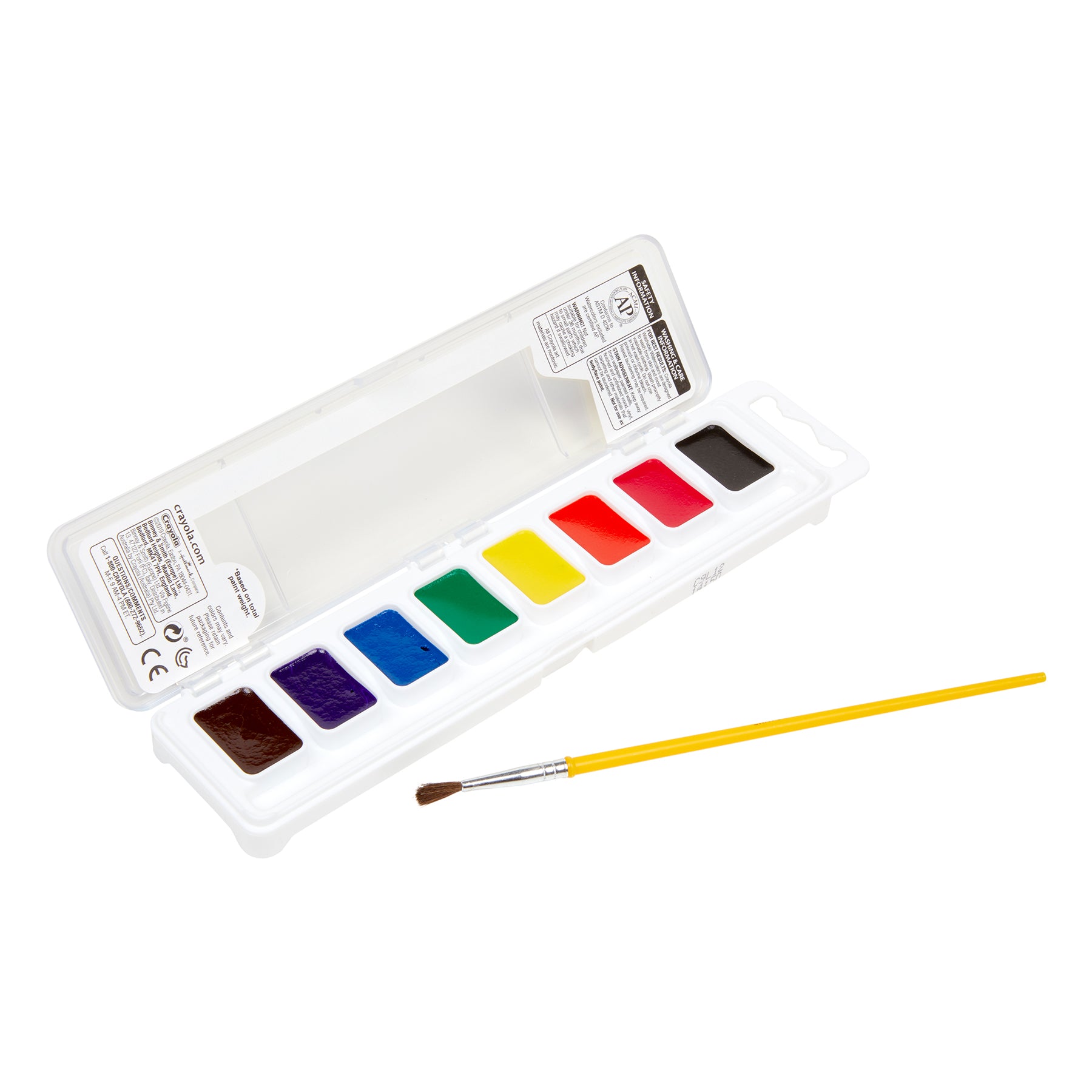 Semi-Moist Washable Watercolor Set, 8 Colors