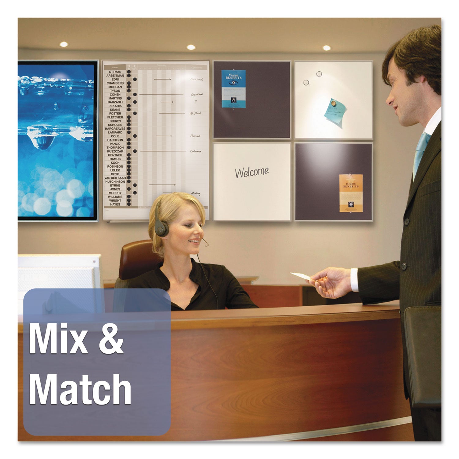 34" Board Height x 23" Board Width - White Natural Cork Surface - Magnetic, Durable - Silver Frame - 1 Each