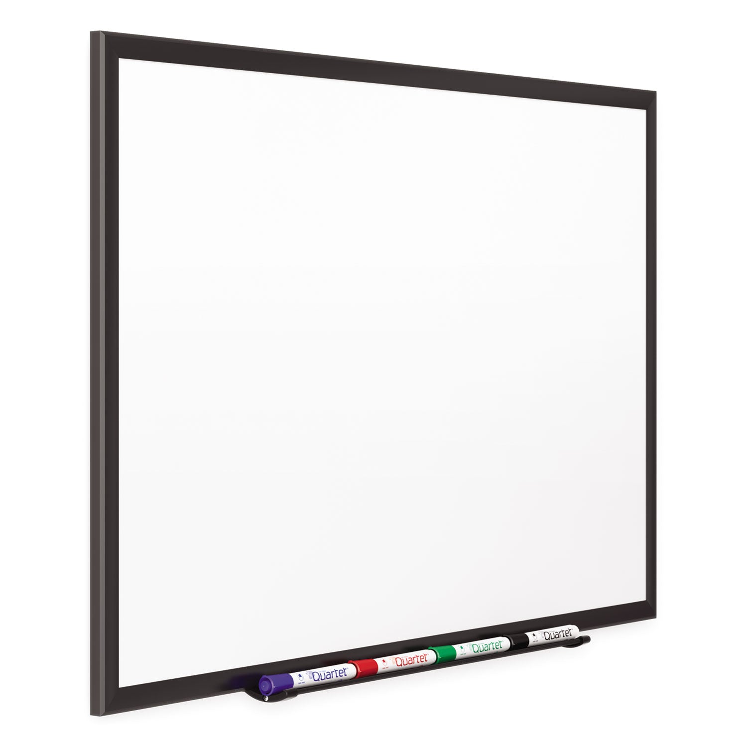 Quartet DuraMax Classic Whiteboard, 60" x 36", White Porcelain Surface, Black Aluminum Frame, Magnetic, Rectangle, Horizontal/Vertical, Includes 1 Board, 4 Markers, Marker Tray, Mounting Hardware