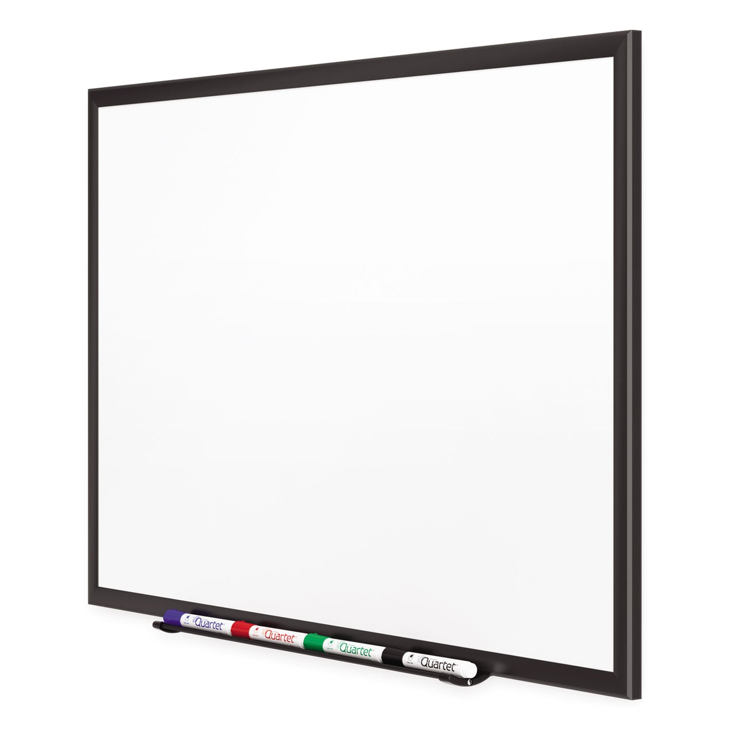 Quartet DuraMax Classic Whiteboard, 60" x 36", White Porcelain Surface, Black Aluminum Frame, Magnetic, Rectangle, Horizontal/Vertical, Includes 1 Board, 4 Markers, Marker Tray, Mounting Hardware