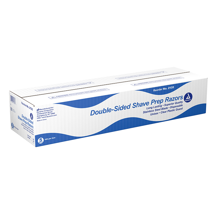 Double Sided Shave Prep Razors - 100 pcs per Box/5 boxes per Case