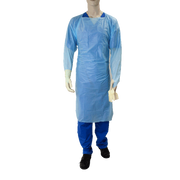 CPE Thumb Loop Isolation Gown, Blue - 15 pcs per Box/5 Bags per Case