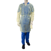 Isolation Gown Fluid Resistant, Universal, Yellow - 5 pcs per Bag/10 Bags per Case