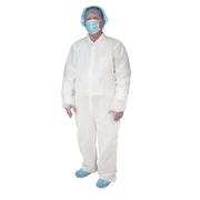 Disposable Coveralls, Universal Size, White - 5 pcs per Box/5 Boxes per Case