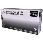 OmniTrust Black Nitrile Powder Free Examination Gloves (Large), Textured Fingertips, 100 Pcs/Box, 10 Box/Cs