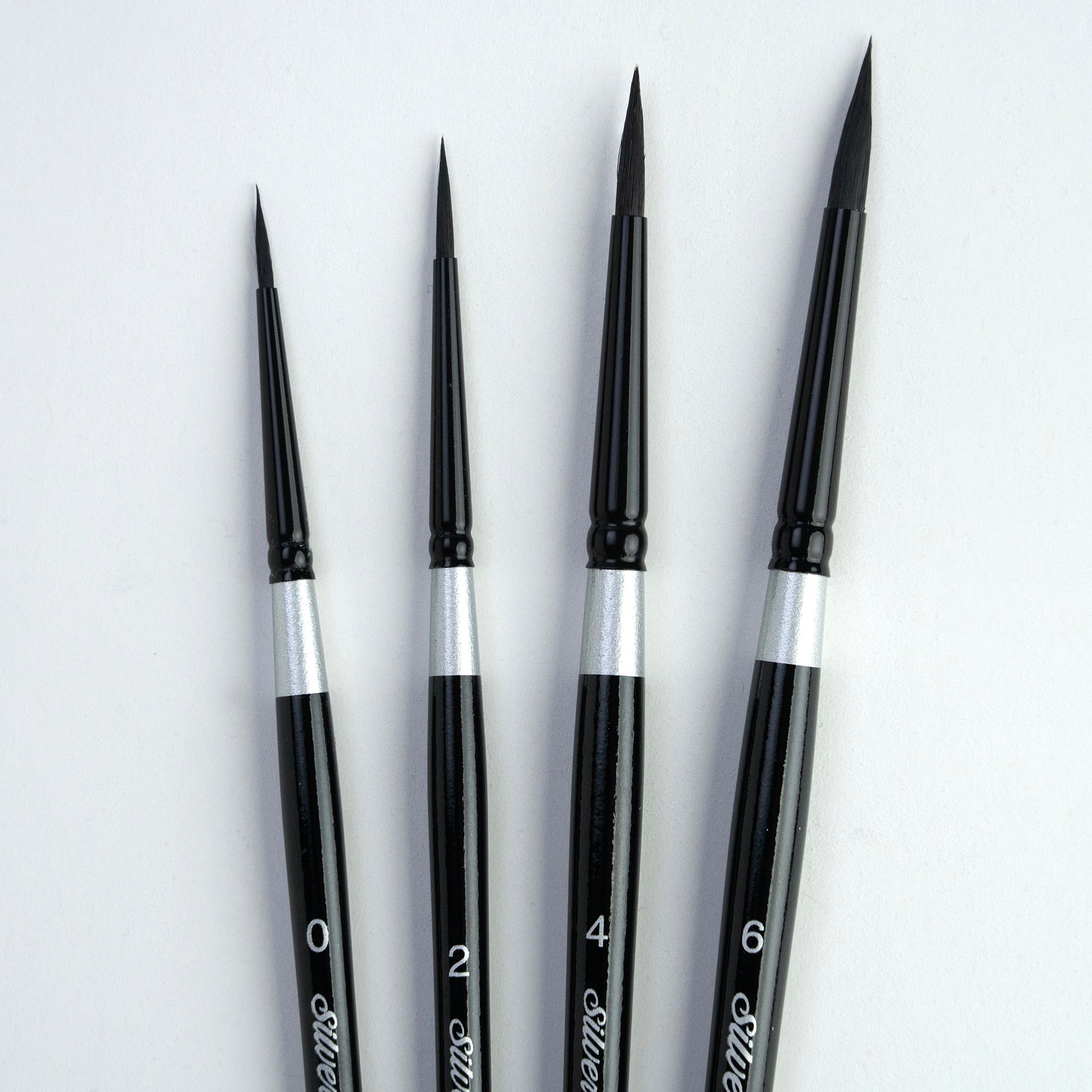 Black Velvet Small Round Brushes, Set of 4