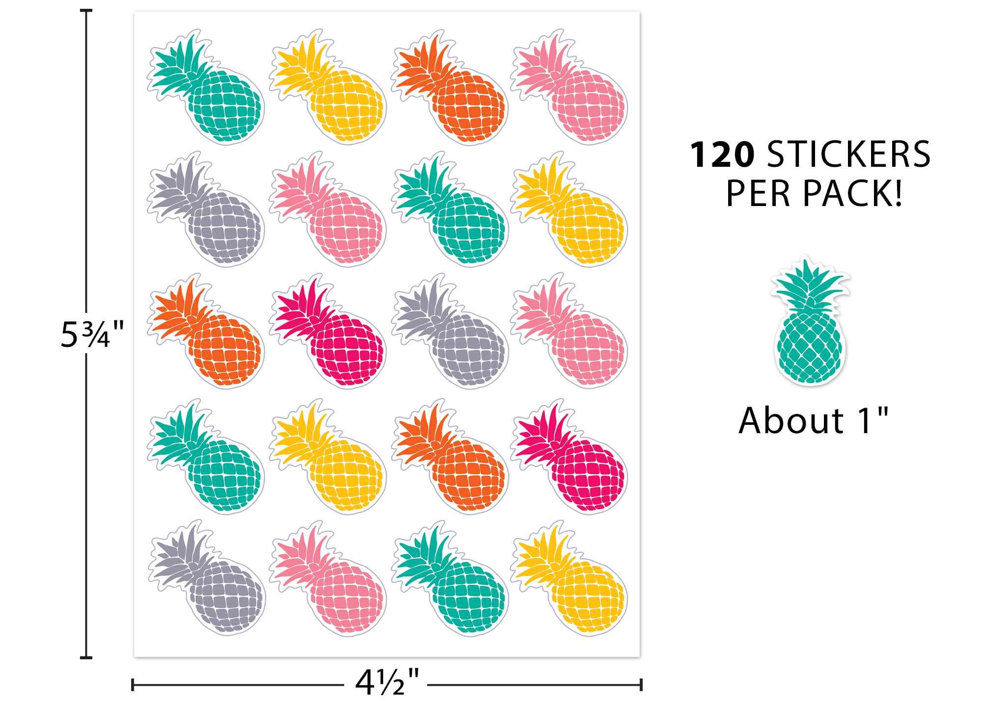 Tropical Punch Pineapples Stickers