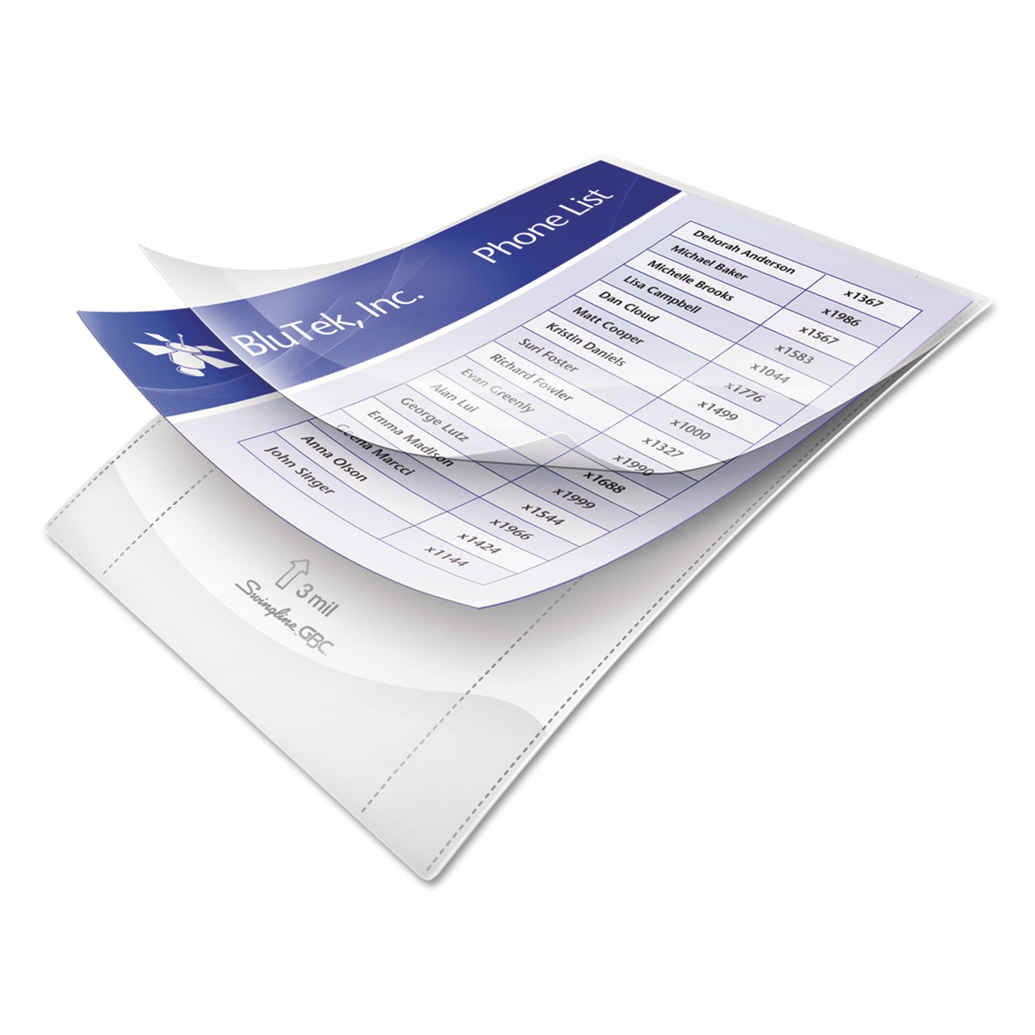 GBC Fusion EZUse Laminating Pouches - Sheet Size Supported: Letter 8.50" Width x 11" Length - Laminating Pouch/Sheet Size: 9" Width x 11.50" Length x 3 mil Thickness - Glossy - for Document - UV Resistant, Durable, Fade Resistant - Clear - 100 / Box