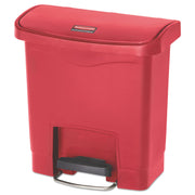 Step-on Opening - 4 gal Capacity - Rectangular - Manual - Durable, Foot Pedal, Easy to Clean, Hinged, Fire-Safe, Chemical Resistant - 15.7" Height x 9.1" Width - Plastic, Resin - Red - 1 Each