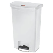 Rubbermaid Commercial Slim Jim 13-gal Step-On Container - Step-on Opening - Hinged Lid - 13 gal Capacity - Manual - Durable, Foot Pedal, Easy to Clean - 28.3" Height x 11.5" Width - Plastic, Resin - White - 1 Each