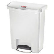 Rubbermaid Commercial Slim Jim 8-gal Step-On Container - Step-on Opening - Hinged Lid - 8 gal Capacity - Manual - Durable, Foot Pedal, Easy to Clean - 21.1" Height x 10.6" Width - Plastic, Resin - White - 1 Each