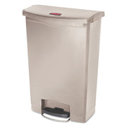 Step-on Opening - 24 gal Capacity - Rectangular - Manual - Durable, Foot Pedal, Easy to Clean, Hinged, Fire-Safe, Chemical Resistant - 32.5" Height x 13.9" Width - Plastic, Resin - Beige - 1 Each