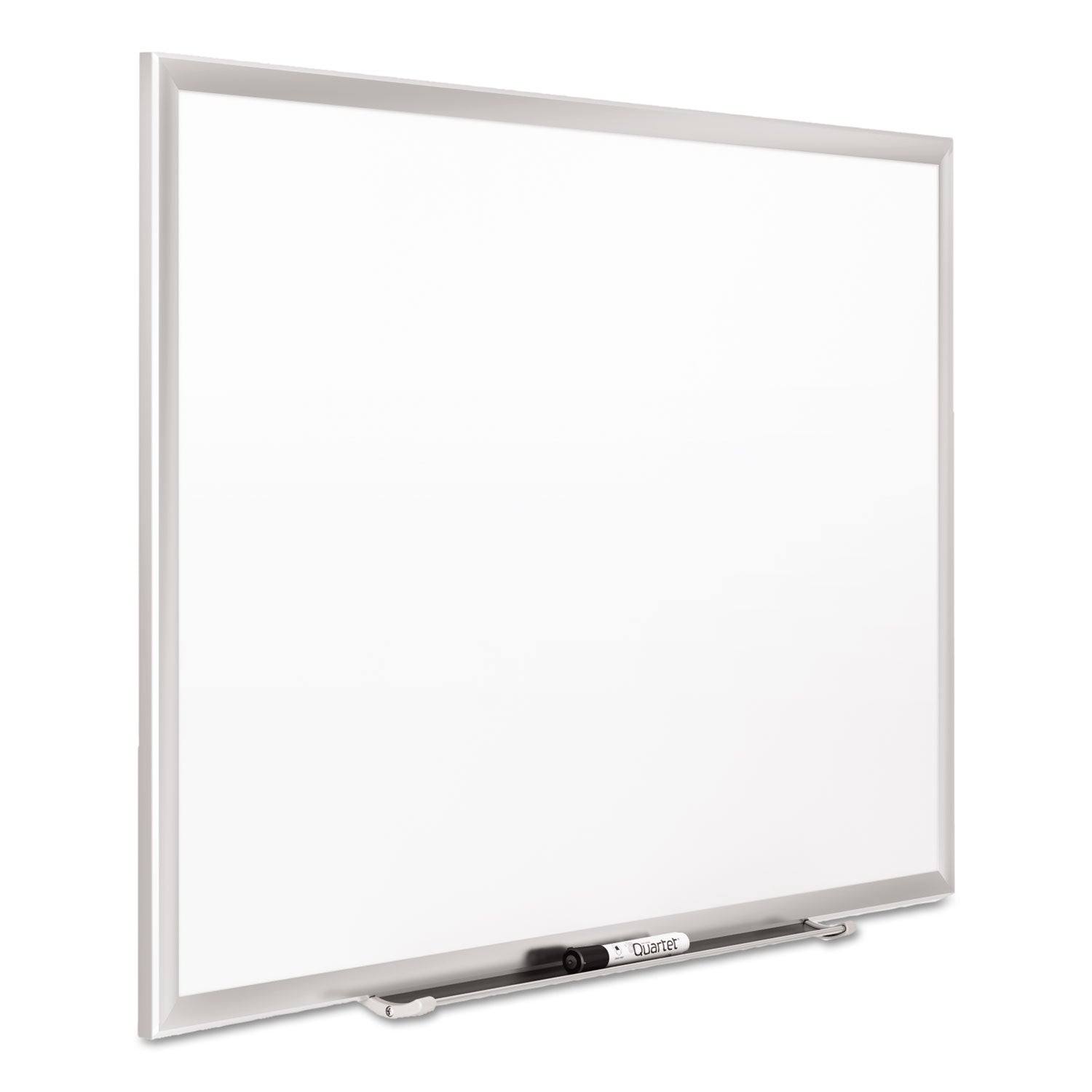 Quartet Classic Premium Porcelain Magnetic Board, 72" x 48", White Surface, Silver Aluminum Frame, Rectangle, Horizontal/Vertical Orientation, Magnetic, 1 Each