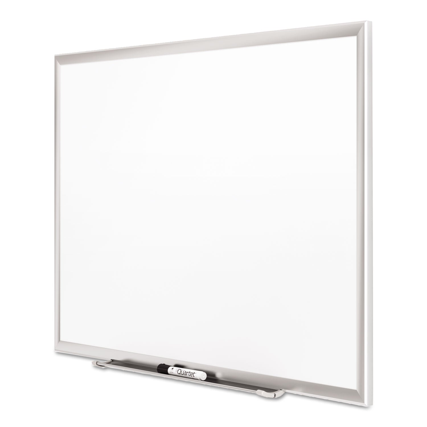 Quartet Classic Premium Porcelain Magnetic Board, 48" x 36", White Surface, Silver Aluminum Frame, Rectangle, Horizontal/Vertical Orientation, Magnetic, 1 Each