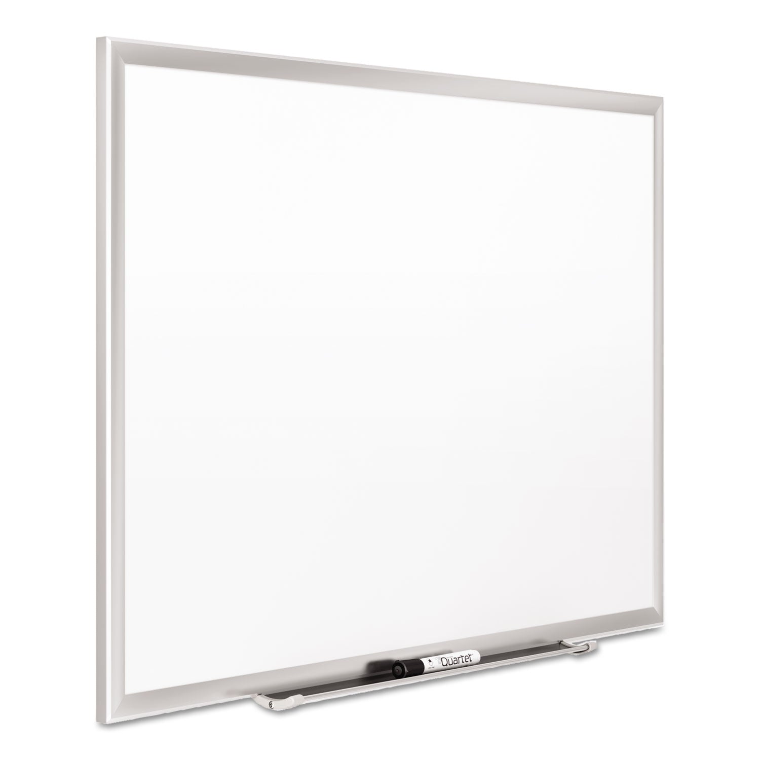 Quartet Classic Premium Porcelain Magnetic Board, 48" x 36", White Surface, Silver Aluminum Frame, Rectangle, Horizontal/Vertical Orientation, Magnetic, 1 Each