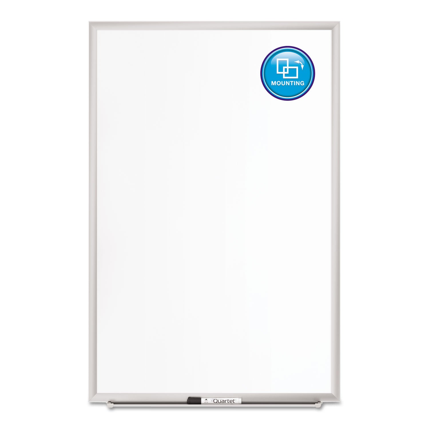 60" (5 ft) Width x 36" (3 ft) Height - White Porcelain Surface - Silver Aluminum Frame - Rectangle - Horizontal/Vertical - Magnetic - 1 Each - TAA Compliant
