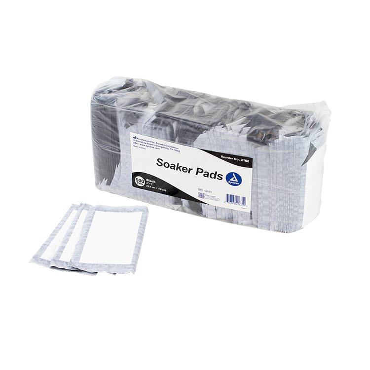 Soaker Pads, 4" x 7", Black - 500 pcs per Box/4 Boxes per Case
