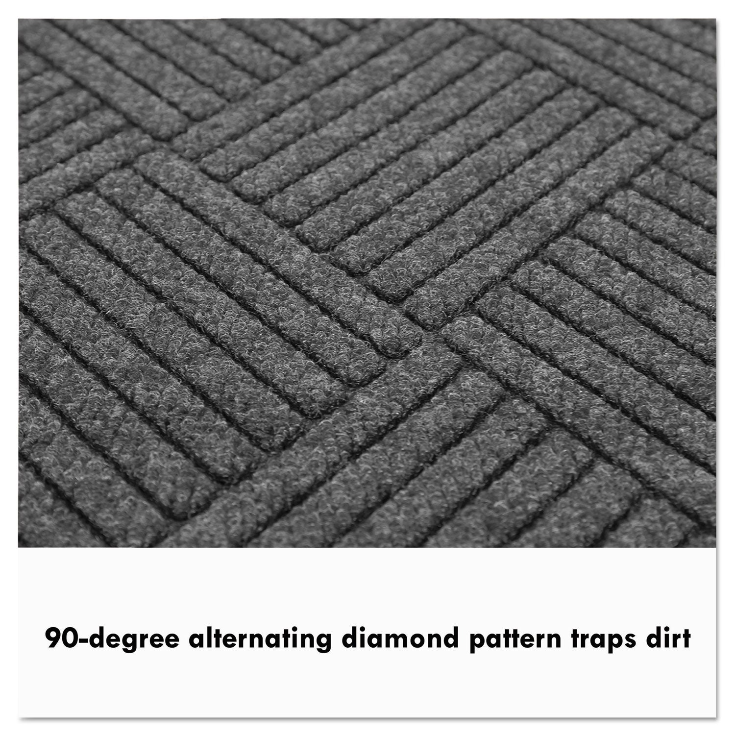 Ecoguard Diamond Floor Mat, Single Fan, 36 X 72, Charcoal