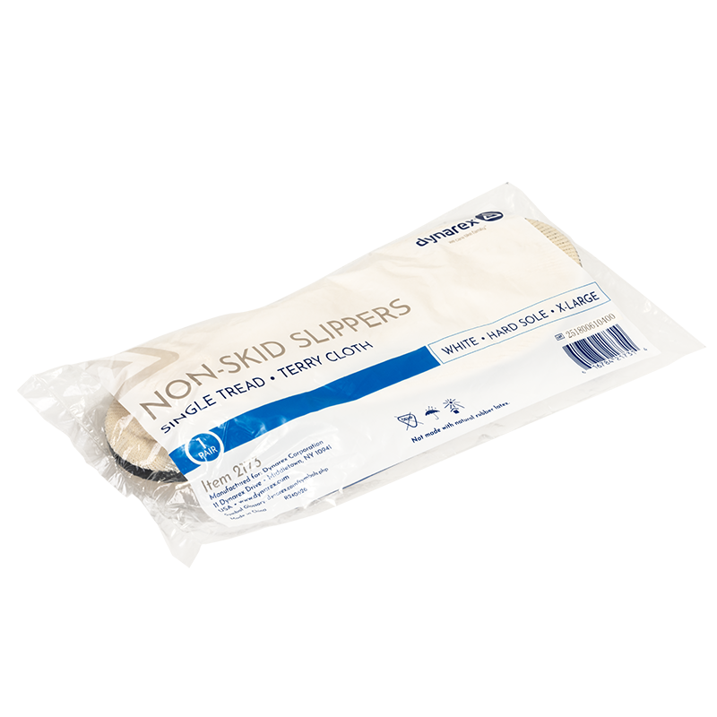 Non-Skid Slippers, X-Large, White - 1 pair per Box/12 boxes per Case