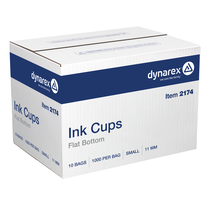 Ink Cups - Flat bottom, 11 mm, Small - 1000 pcs per Bag/10 Bags per Case