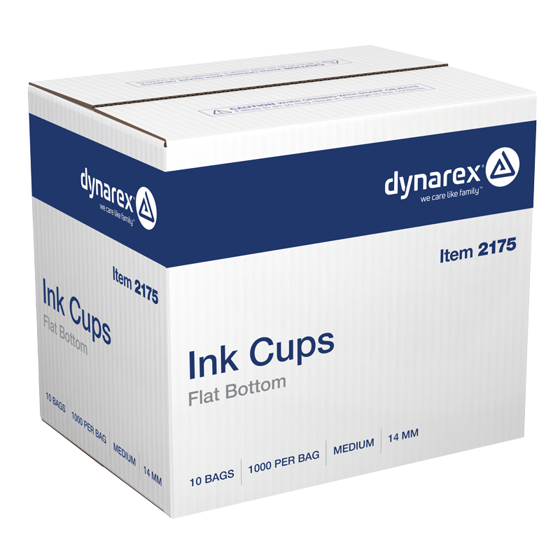 Ink Cups - Flat bottom, 14 mm, Medium - 1000 pcs per Bag/10 Bags per Case