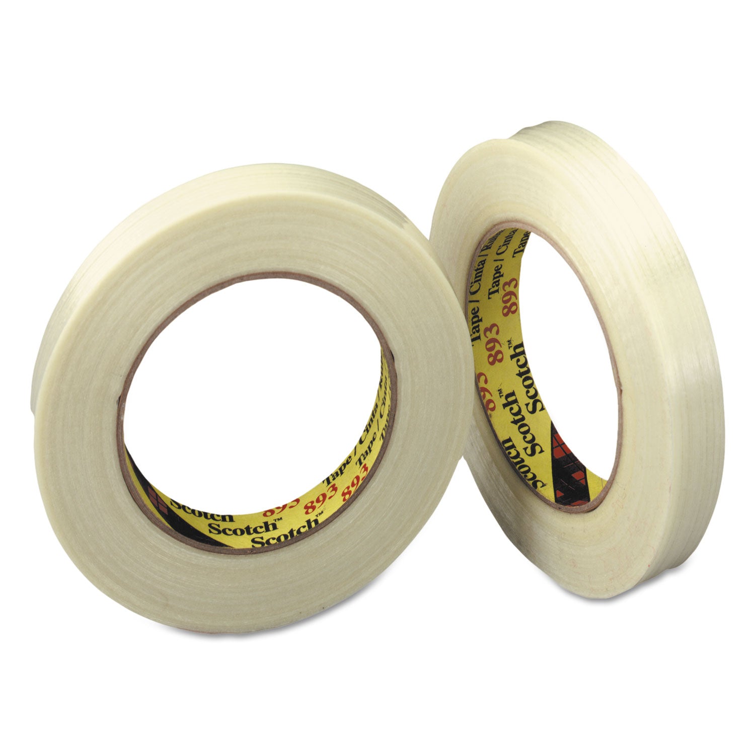 Scotch General-Purpose Filament Tape, 1" x 60 yd, 6 mil Thickness, 3" Core, Clear, Glass Yarn Backing, Tear, Split, Curl, Moisture, Scuff, and Abrasion Resistant, 1 Roll