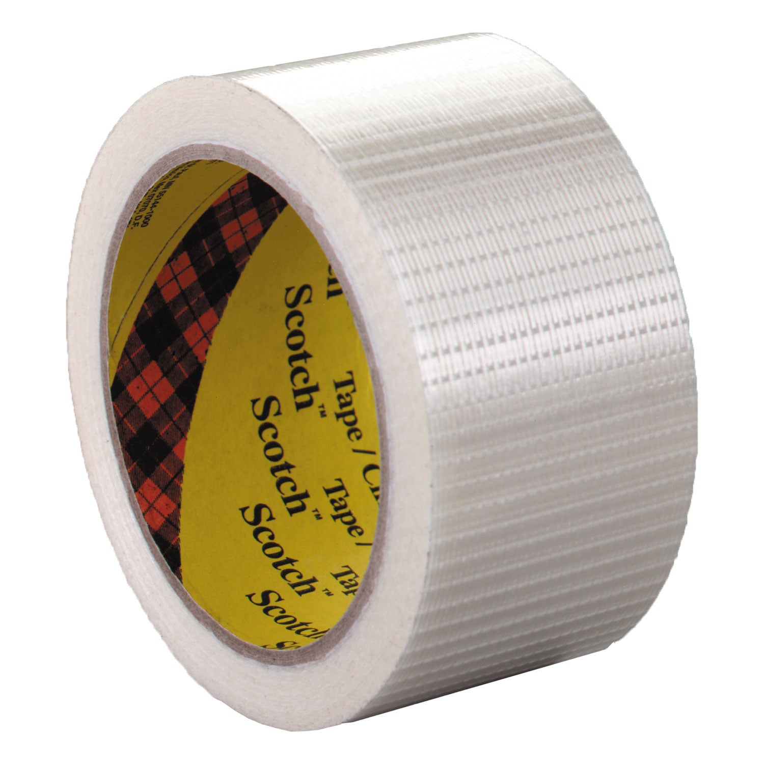 54.60 yd Length x 2" Width x 5.7 mil Thickness - 3" Core - Clear - Synthetic Rubber - Glass Yarn Backing - Handheld Dispenser - Abrasion Resistant, Moisture Resistant, Scuff Resistant - For Shipping, Packing - 1 Roll