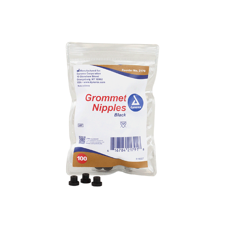 Grommet Nipples, Black, 25/100/cs - 100 pcs per Box/25 Boxes per Case