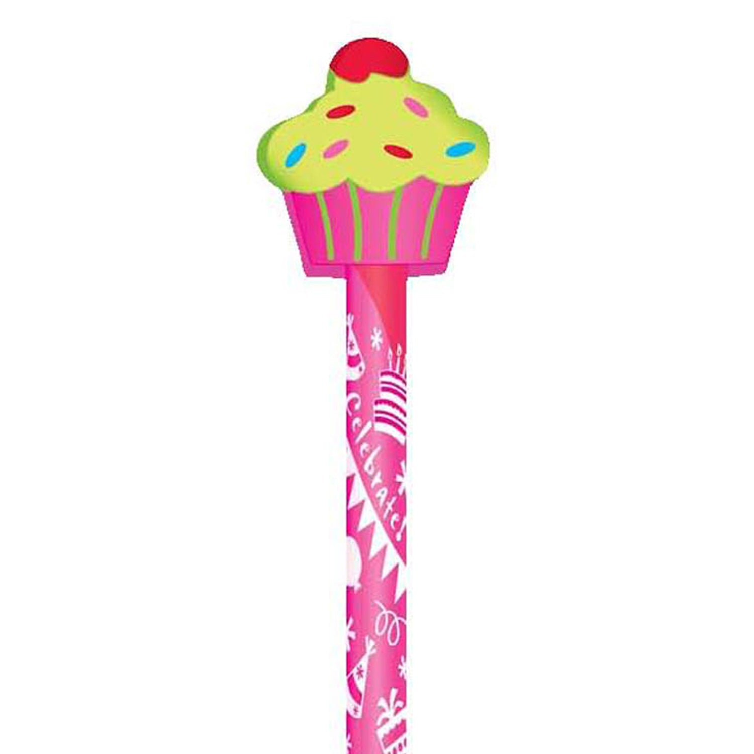 Pencil & Eraser Topper Write-Ons, Birthday Party, Pack of 36
