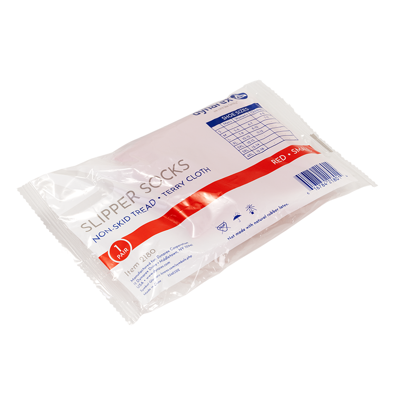 Slipper Socks, Small, Red - 1 pair per Box/48 boxes per Case