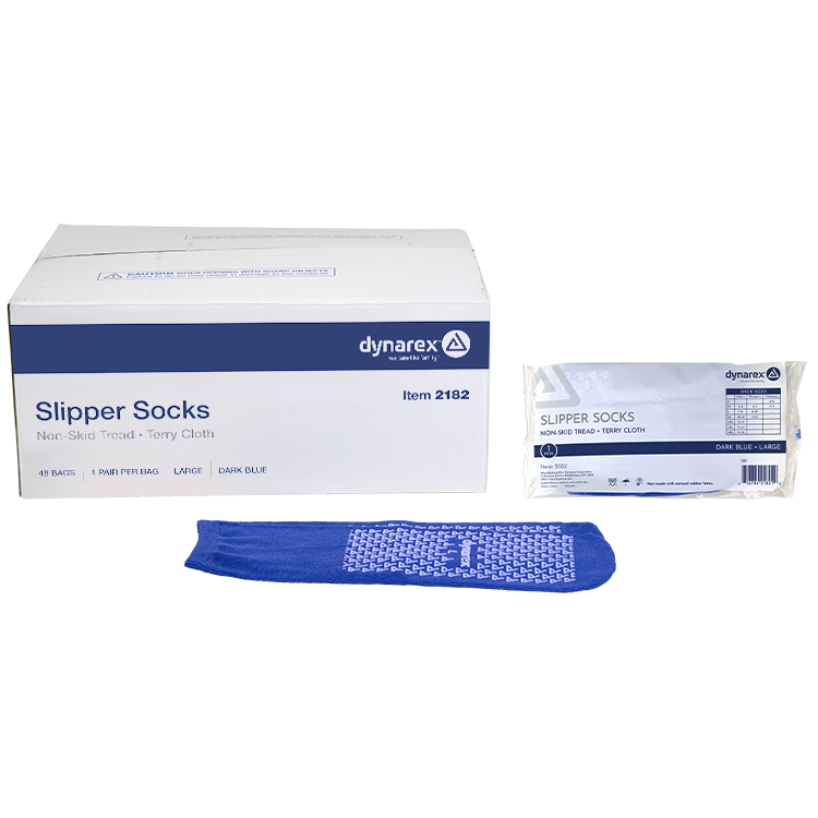 Slipper Socks, Large, Dark Blue - 1 pair per Box/48 boxes per Case