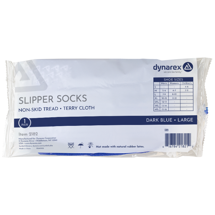 Slipper Socks, Large, Dark Blue - 1 pair per Box/48 boxes per Case