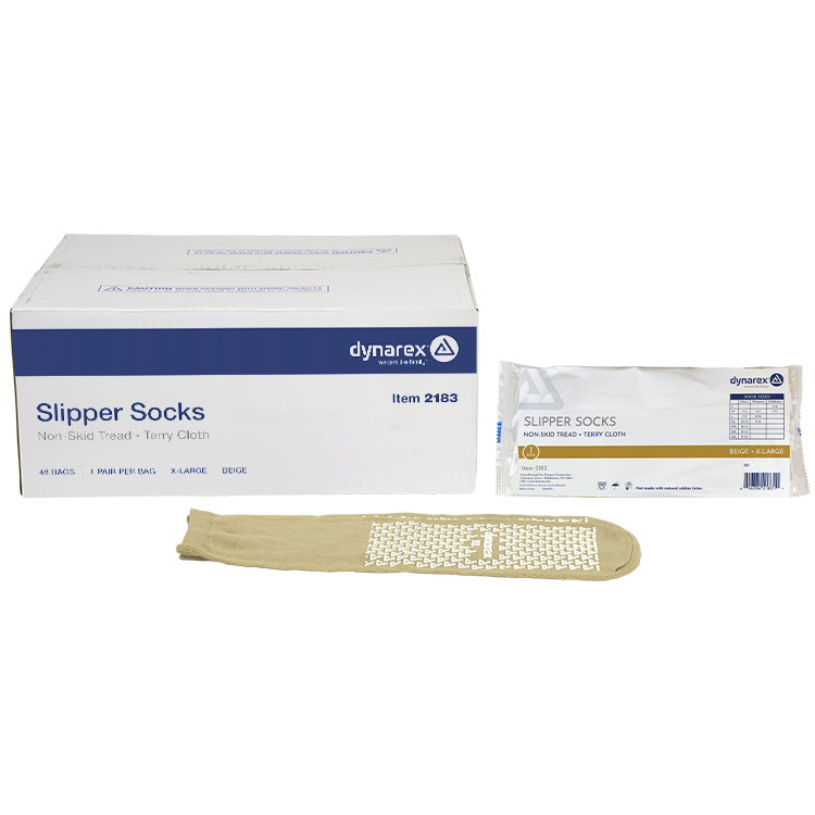 Slipper Socks, X-Large, Beige - 1 pair per Box/48 boxes per Case