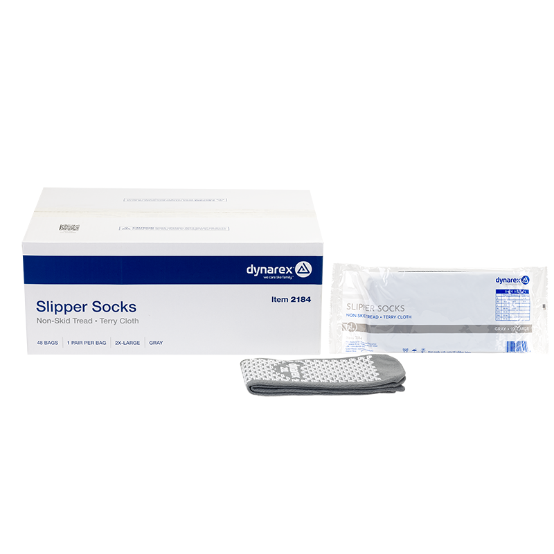 Slipper Socks, XX-Large, Gray - 1 pair per Box/48 boxes per Case