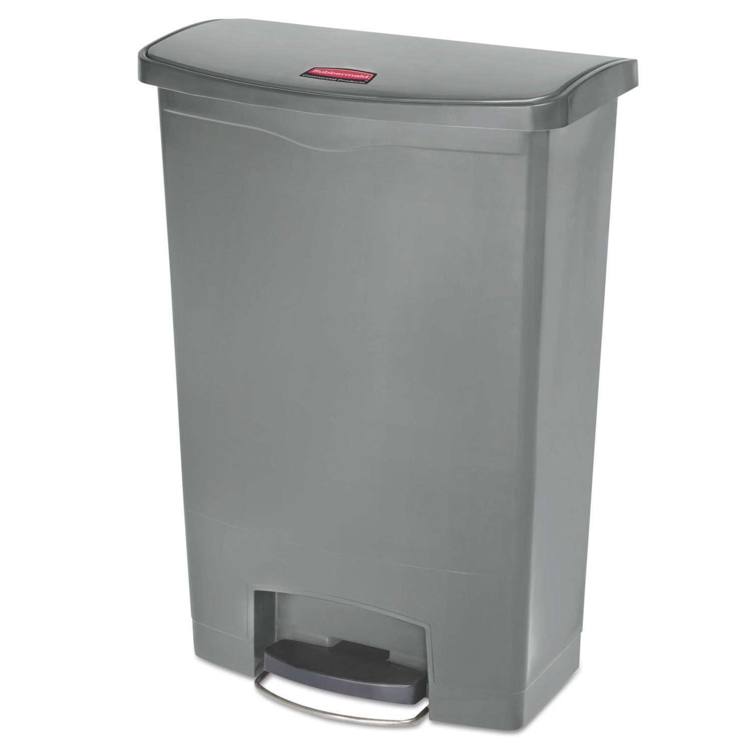 Step-on Opening - 24 gal Capacity - Durable, Damage Resistant, Smooth, Easy to Clean, Contoured Edge - 32.5" Height x 13.9" Width x 22.4" Depth - Plastic, Resin - Gray - 1 Each