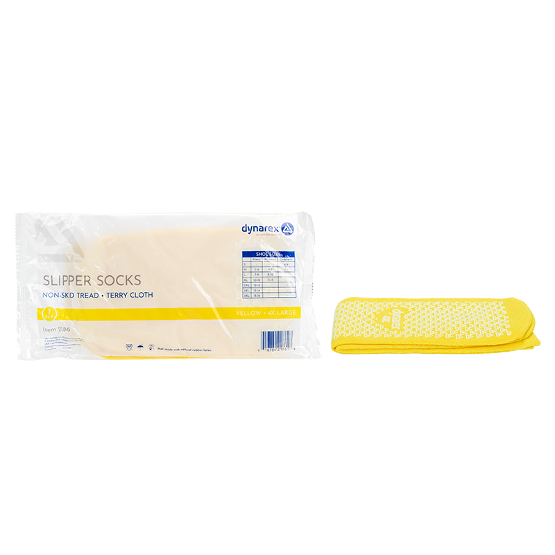 Slipper Socks, 4XL, Yellow - 1 pair per Box/48 boxes per Case
