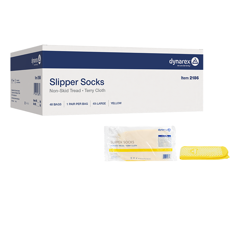 Slipper Socks, 4XL, Yellow - 1 pair per Box/48 boxes per Case