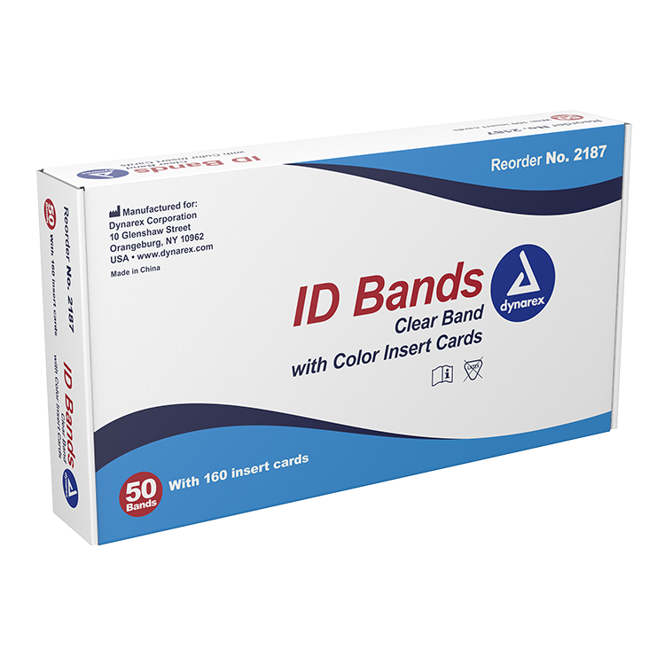 ID Bands, Clear Band w/Color Card Insert - 50 pcs per Box/5 Boxes per Case