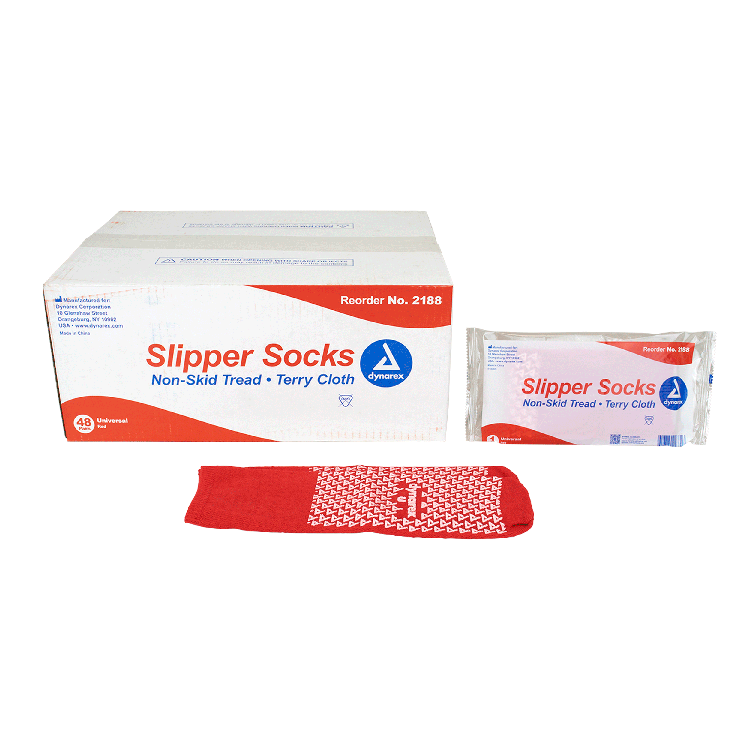 Universal Slipper Socks, Red - 1 pair per Box/48 boxes per Case