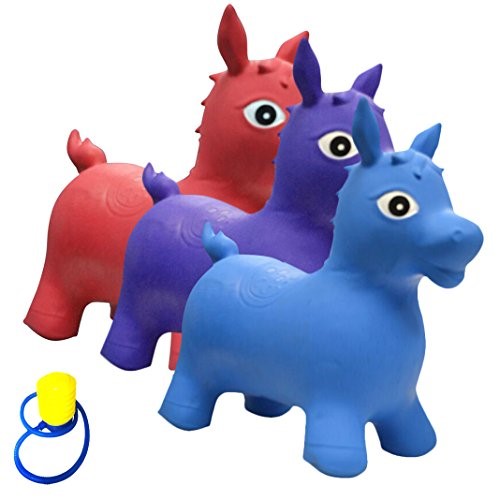 Bintiva Children S Horse Hopper with Free Foot Pump - Blue