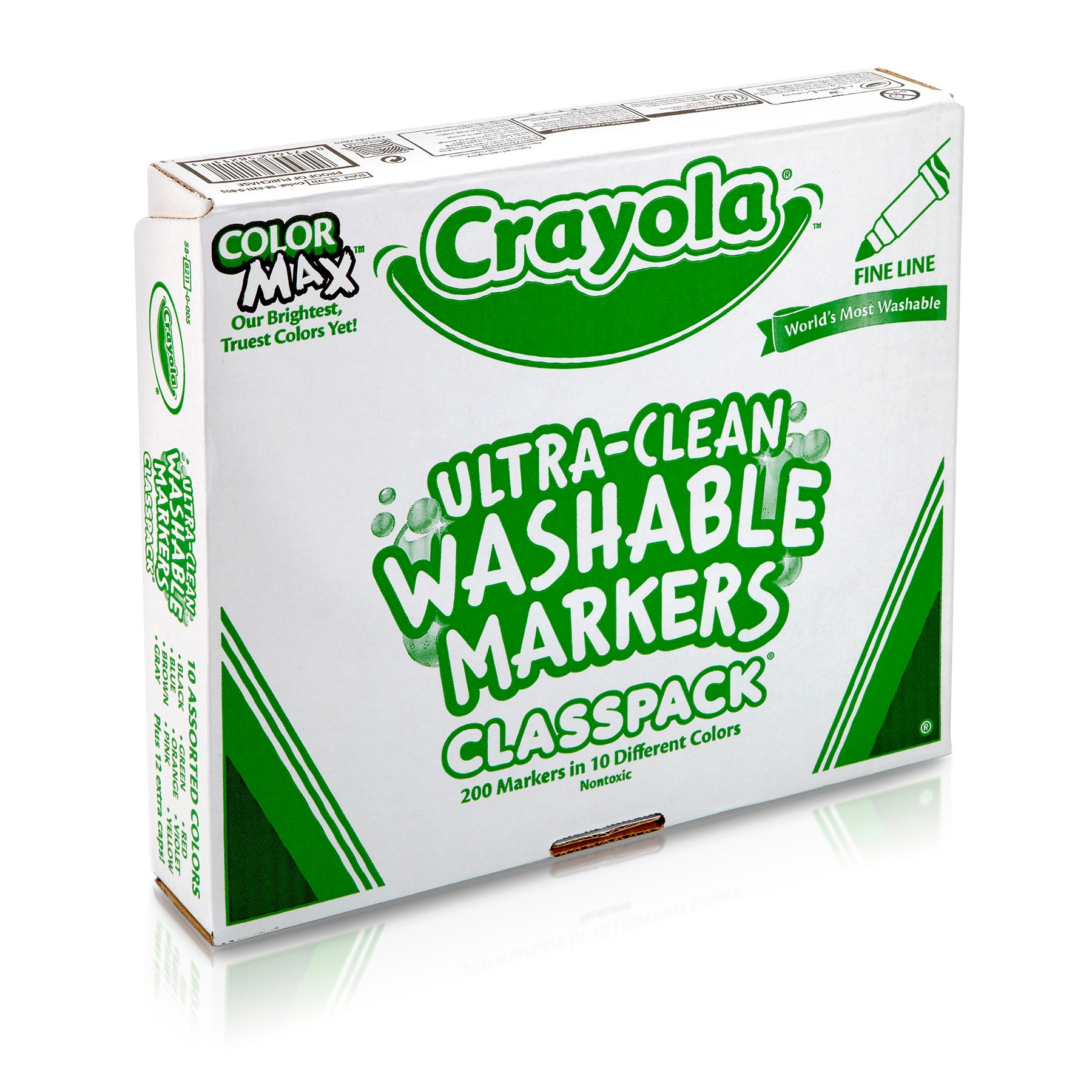 Ultra-Clean Washable Markers Classpack®, Fine Line, 10 Colors, Pack of 200