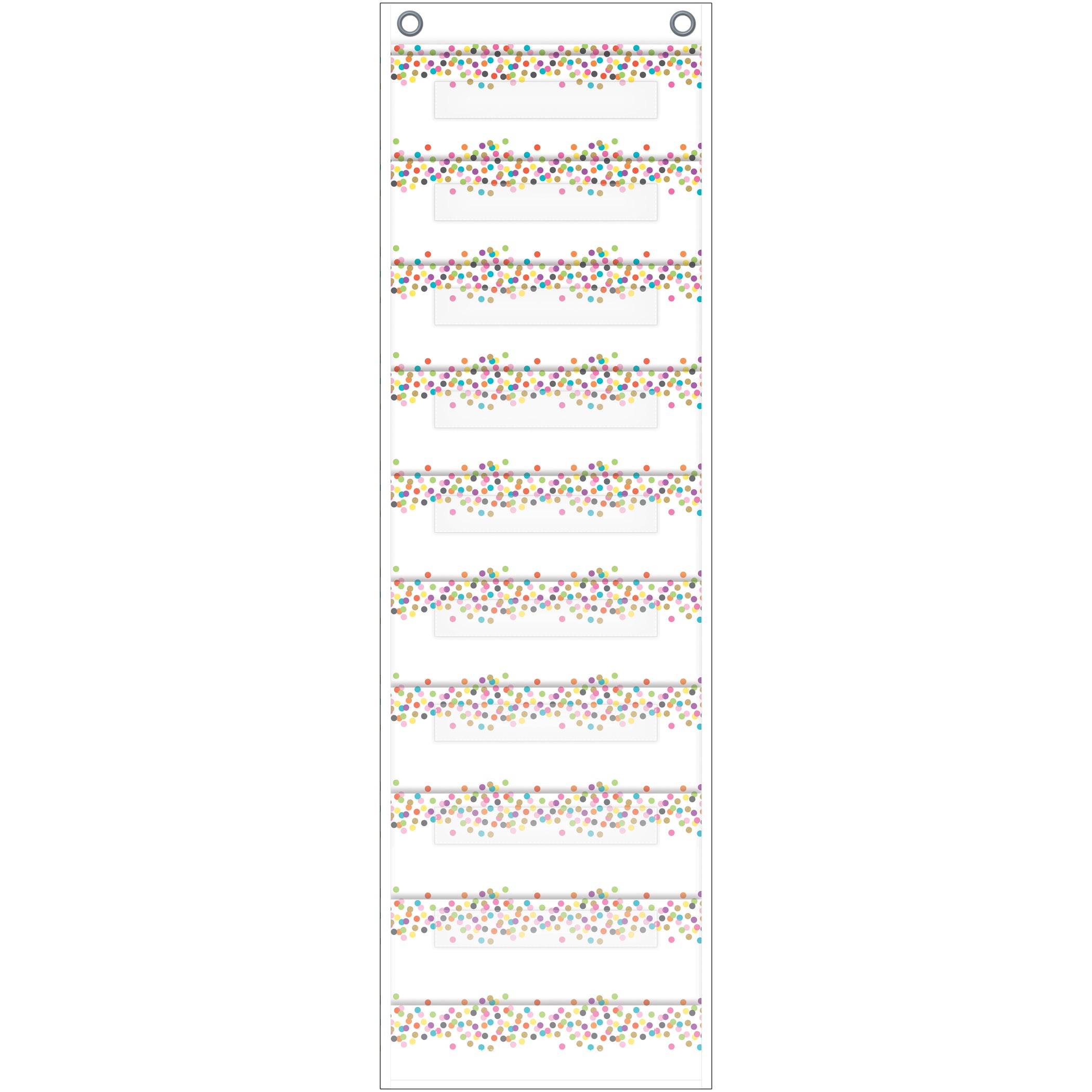Confetti 10 Pocket File Storage Pocket Chart (14" x 58")
