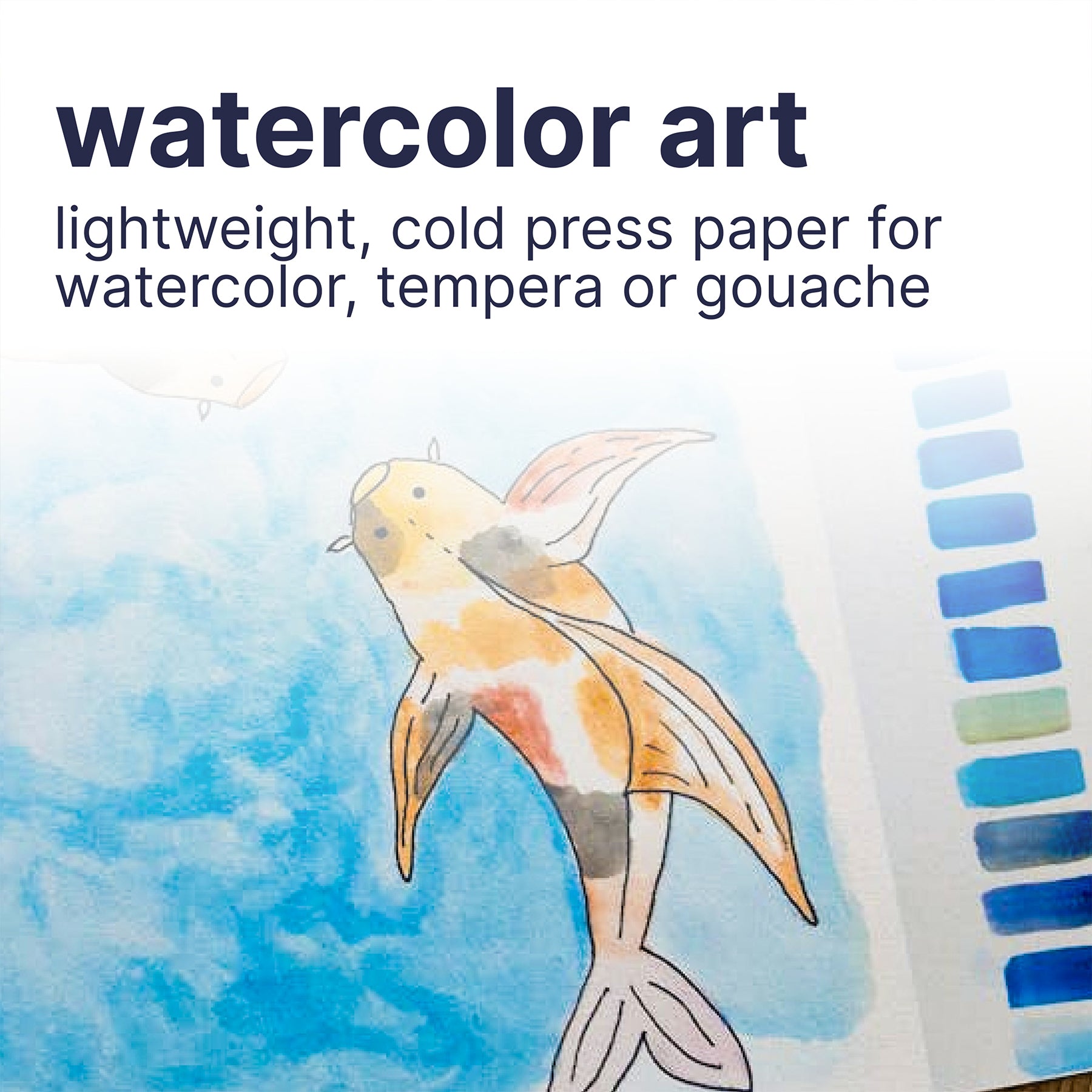 200 Series Watercolor Paper Pad, Tape Binding, 15 Sheet, 11x15 inch, 1 Count