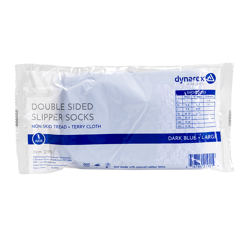 Double Sided Slipper Socks, Large, Dark Blue - 1 pair per Box/48 boxes per Case