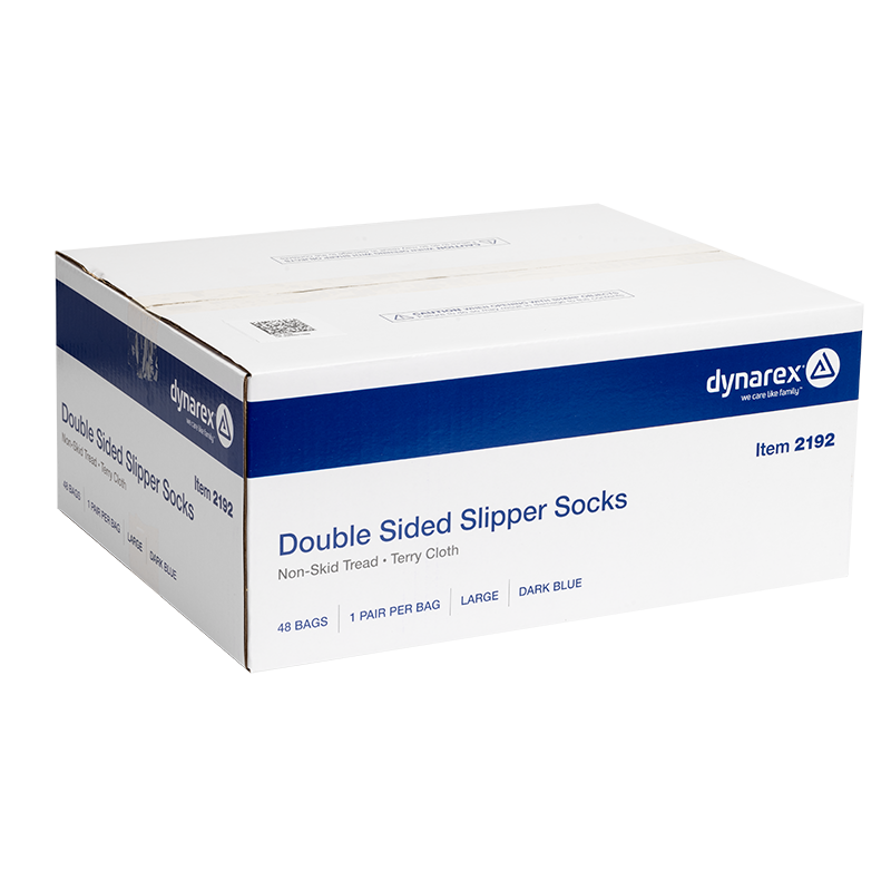 Double Sided Slipper Socks, Large, Dark Blue - 1 pair per Box/48 boxes per Case